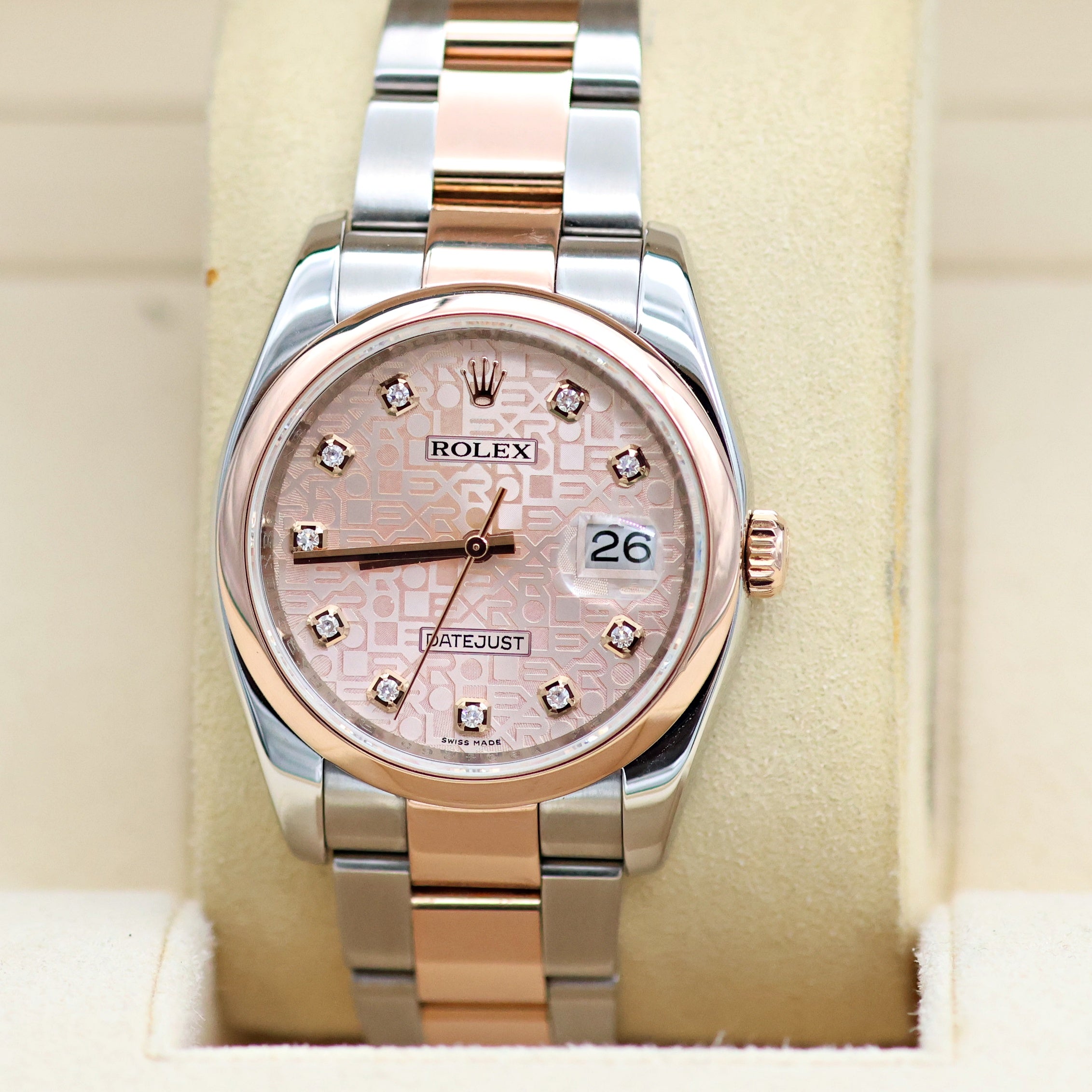 Rolex Datejust ref. 116201 Sundust Computer Dial with Diamonds - Oyster bracelet