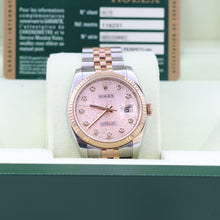 Załaduj obraz do przeglądarki galerii, Rolex Datejust 36 ref. 116231 Sundust Millennary Diamonds Dial - Jubilee - Full Set
