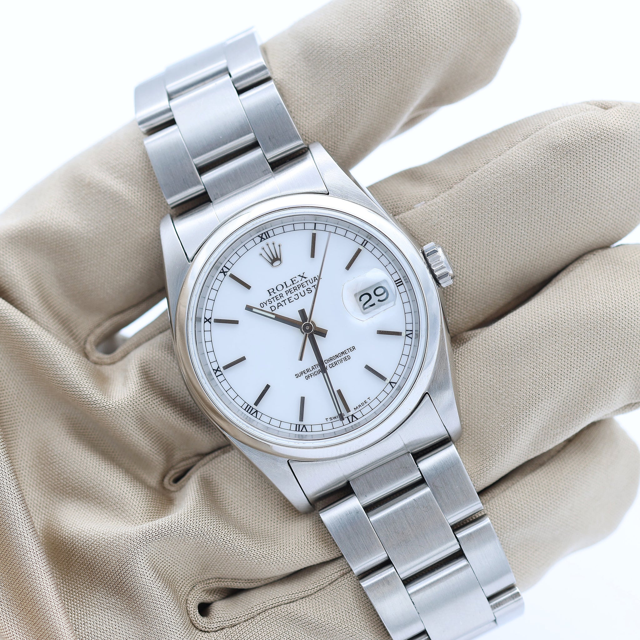 Buy Watch Rolex Datejust ref. 16200 Oyster bracelet - White Dial 
