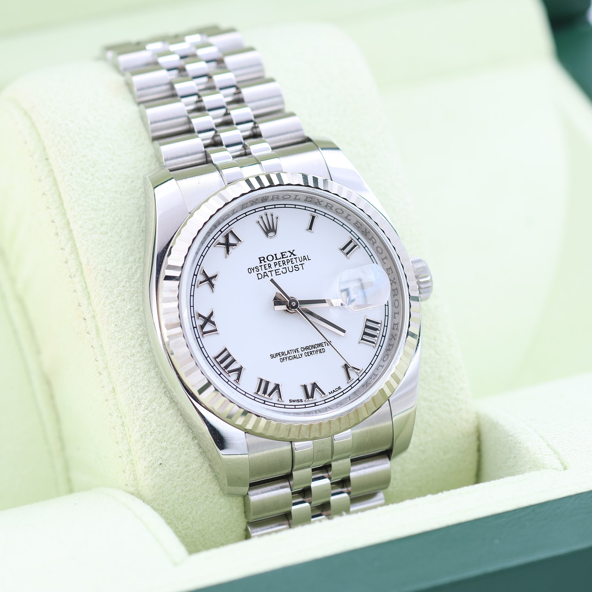 Buy Watch Rolex Datejust ref. 116234 White Roman Dial - Full Set