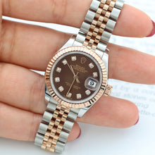 Załaduj obraz do przeglądarki galerii, Rolex Lady Datejust ref. 279171 Chocolate Diamonds Dial - Jubilee - Full Set
