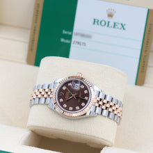 Załaduj obraz do przeglądarki galerii, Rolex Lady Datejust ref. 279171 Chocolate Diamonds Dial - Jubilee - Full Set
