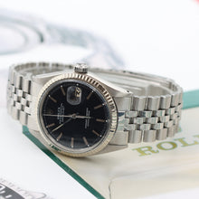 Bild in Galerie-Viewer laden, Rolex Datejust Ref. 1601 - Weißgoldwelle - Schwarzes Zifferblatt (V II) - Jubiläumsarmband
