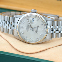 Load image into Gallery viewer, Rolex Datejust ref. 16014 - Silver Diamonds dial - Jubilee bracelet
