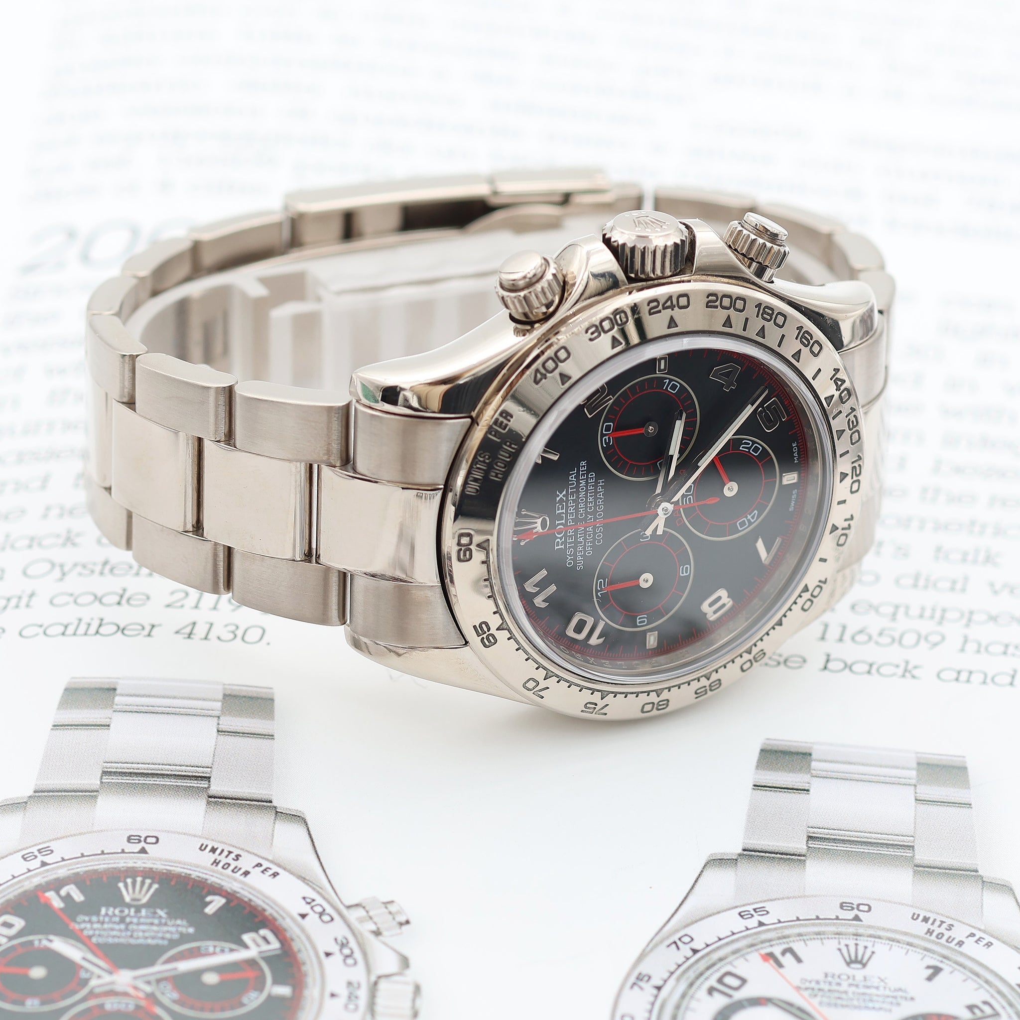 116509 Racing Rolex Daytona ref. 116509 - Black Racing with red hands Dial - Full Se ...