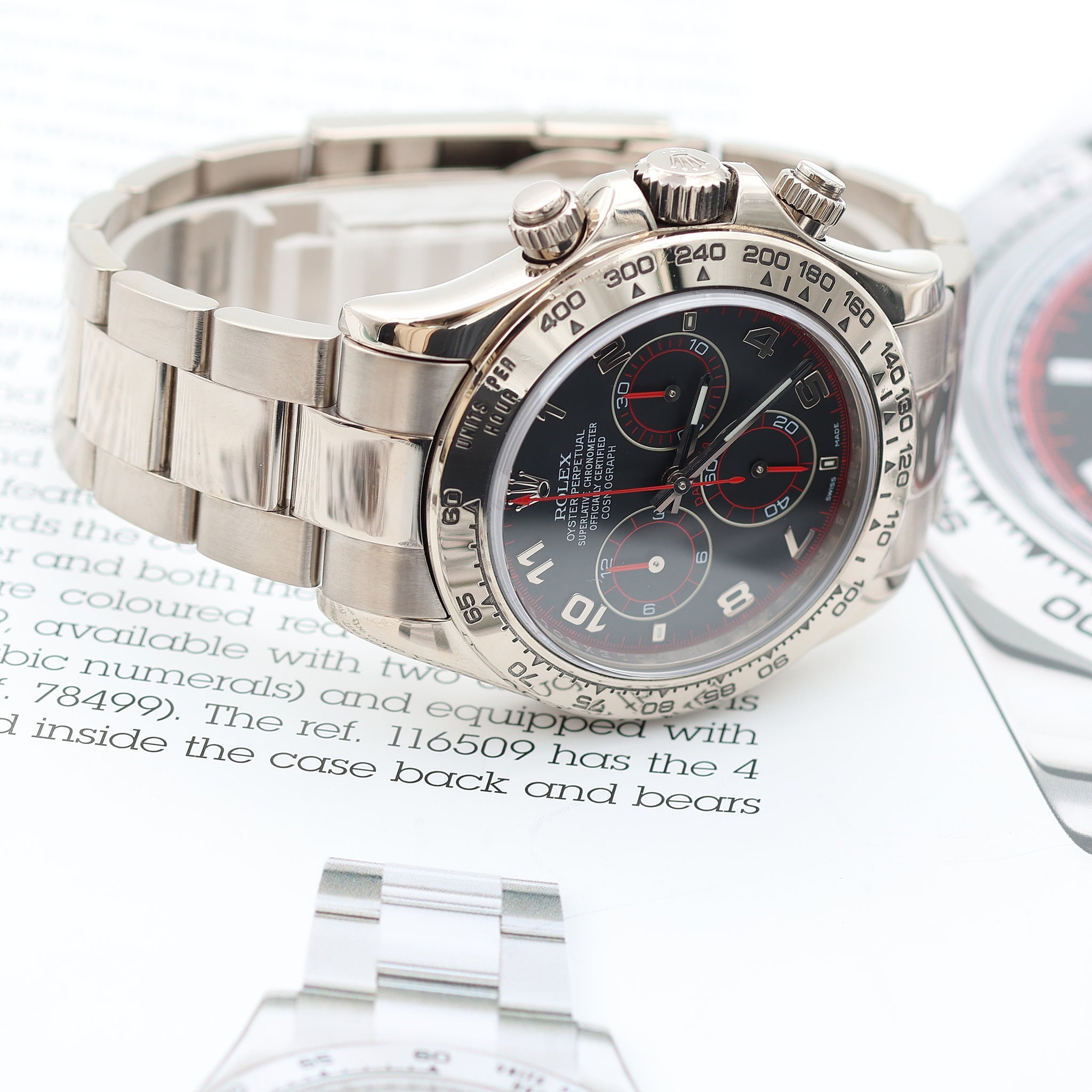116509 Racing Rolex Daytona ref. 116509 - Black Racing with red hands Dial - Full Se ...