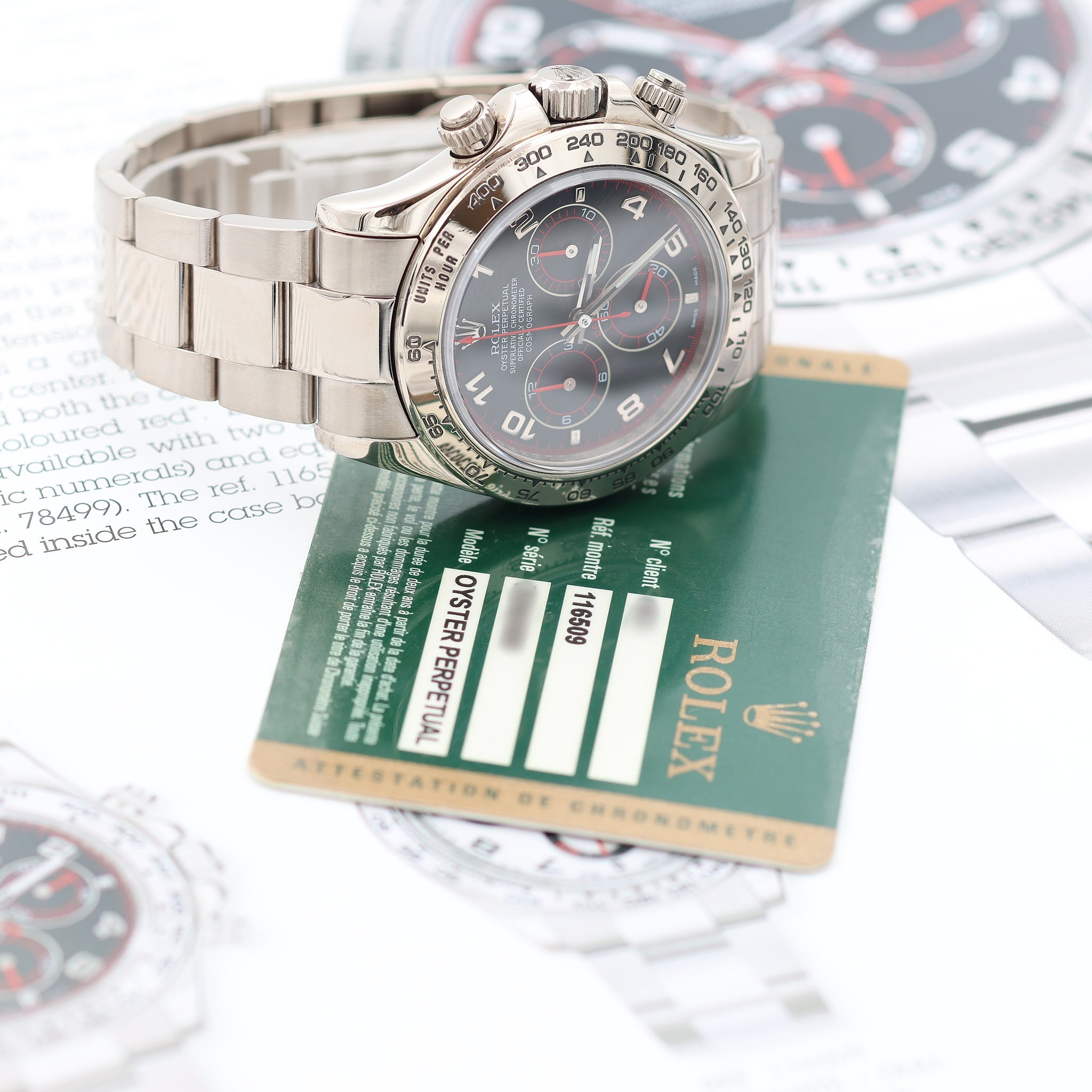 116509 Racing Rolex Daytona ref. 116509 - Black Racing with red hands Dial - Full Se ...