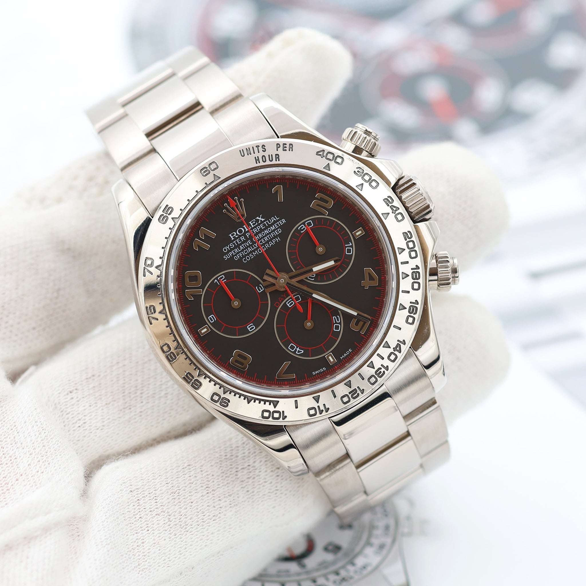116509 Racing Rolex Daytona ref. 116509 - Black Racing with red hands Dial - Full Se ...