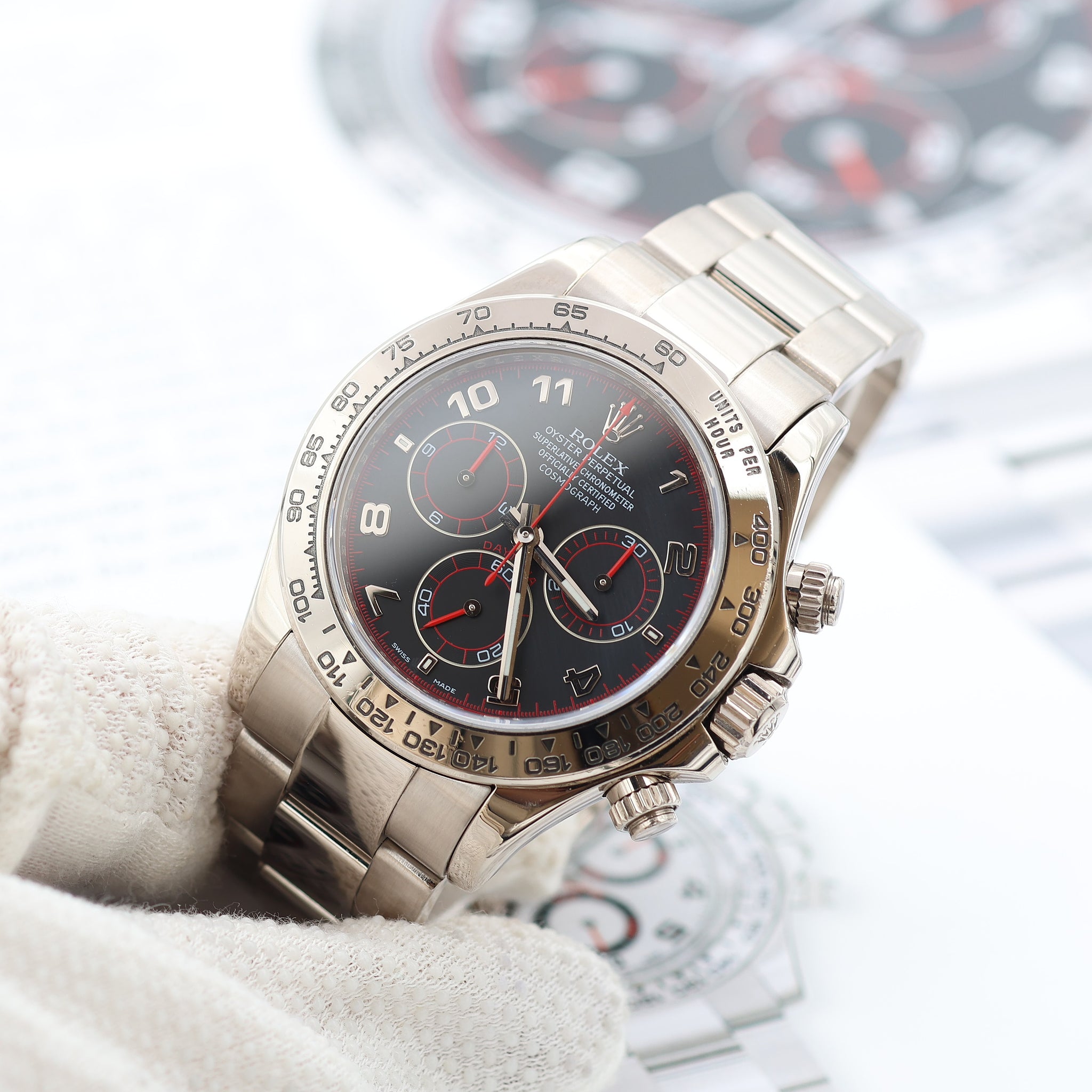 116509 Racing Rolex Daytona ref. 116509 - Black Racing with red hands Dial - Full Se ...