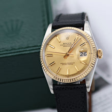 Load image into Gallery viewer, Rolex Datejust ref. 1601 - Steel/Yellow Gold - Champagne Dial  - Leather strap
