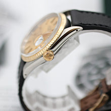 Load image into Gallery viewer, Rolex Datejust ref. 1601 - Steel/Yellow Gold - Champagne Dial  - Leather strap
