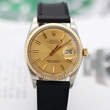 Load image into Gallery viewer, Rolex Datejust ref. 1601 - Steel/Yellow Gold - Champagne Dial  - Leather strap
