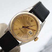Load image into Gallery viewer, Rolex Datejust ref. 1601 - Steel/Yellow Gold - Champagne Dial  - Leather strap
