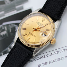 Load image into Gallery viewer, Rolex Datejust ref. 1601 - Steel/Yellow Gold - Champagne Dial  - Leather strap
