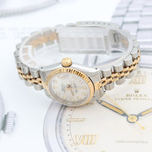 Załaduj obraz do przeglądarki galerii, Rolex Datejust Lady ref. 69173 Steel/Gold - Silver Diamonds Dial - Jubilee Bracelet
