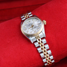 Załaduj obraz do przeglądarki galerii, Rolex Datejust Lady ref. 69173 Steel/Gold - Silver Diamonds Dial - Jubilee Bracelet
