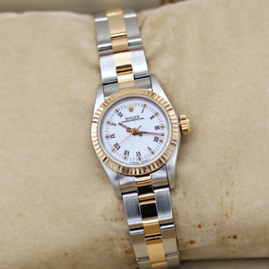 Rolex Oyster perpetual ref. 67193 White Roman dial Oyster bracelet