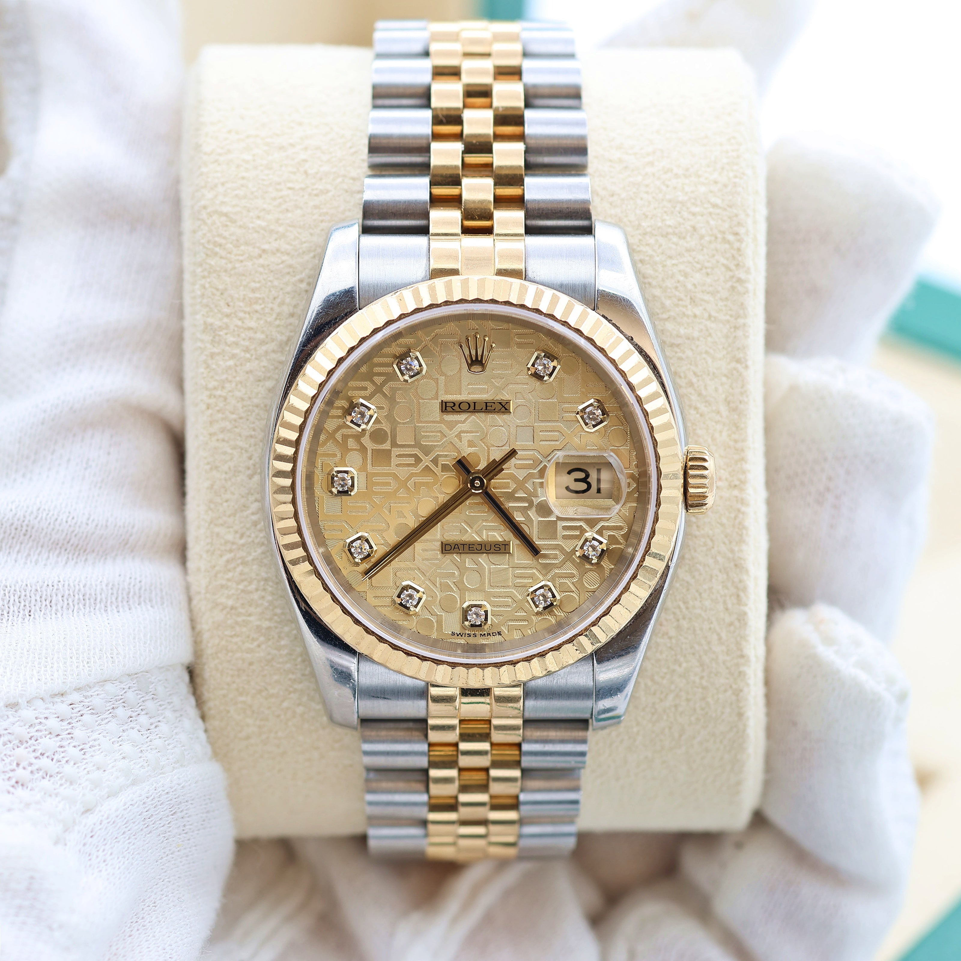 Rolex Datejust ref. 116233 Computer Champagne Diamonds Dial - Full Set