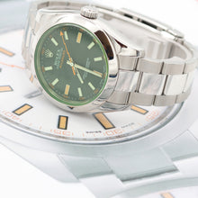 Carica l&#39;immagine nel visualizzatore di Gallery, Rolex Milgauss 116400GV with Card - Black/Green Glass - Full Set
