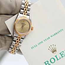 Charger l'image dans la galerie, Rolex Oyster Perpetual Lady 67193 - Champagne Dial - Jubilee - Full Set
