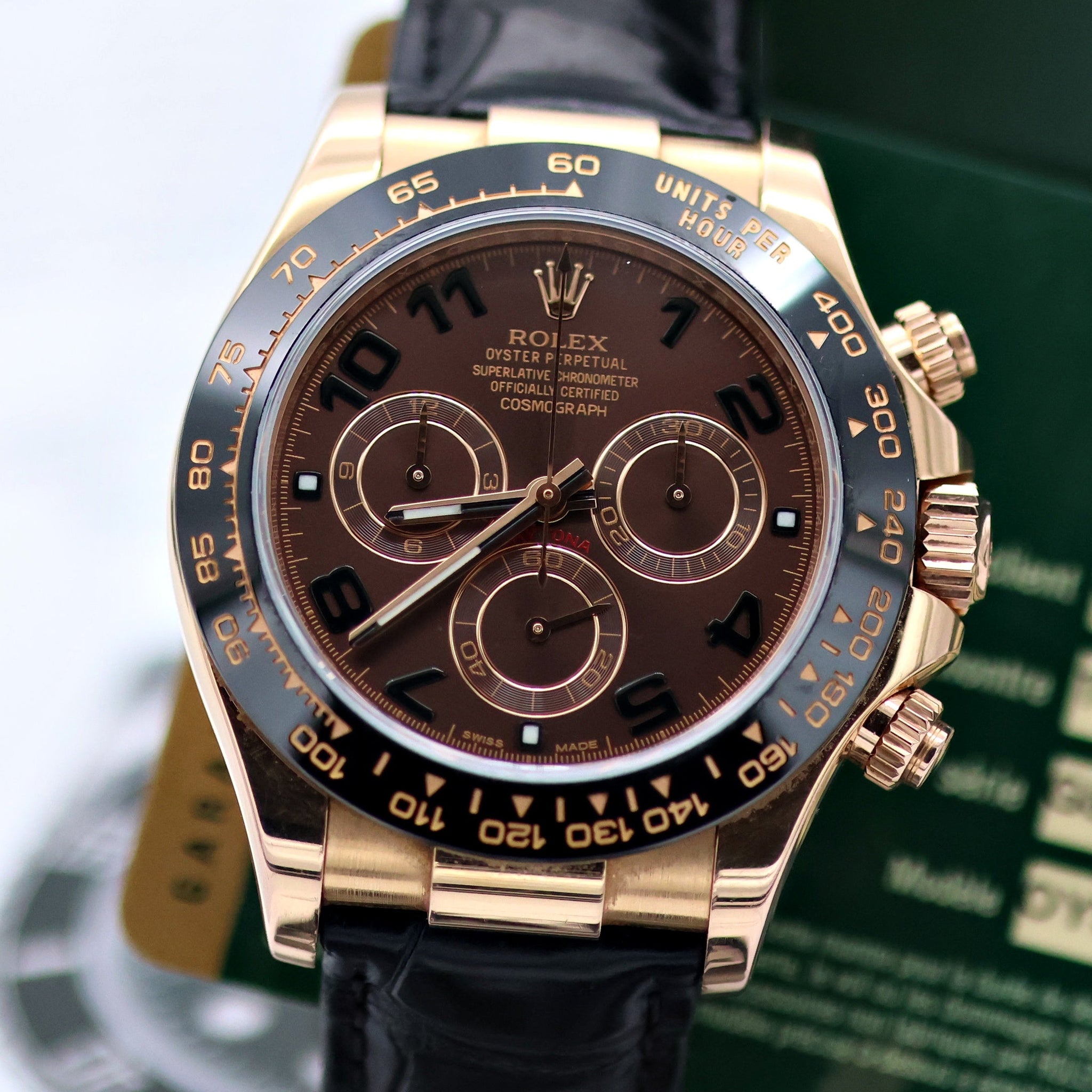 Rolex Daytona 116515 Rubber Strap - Chocolate Arabic Dial - Full