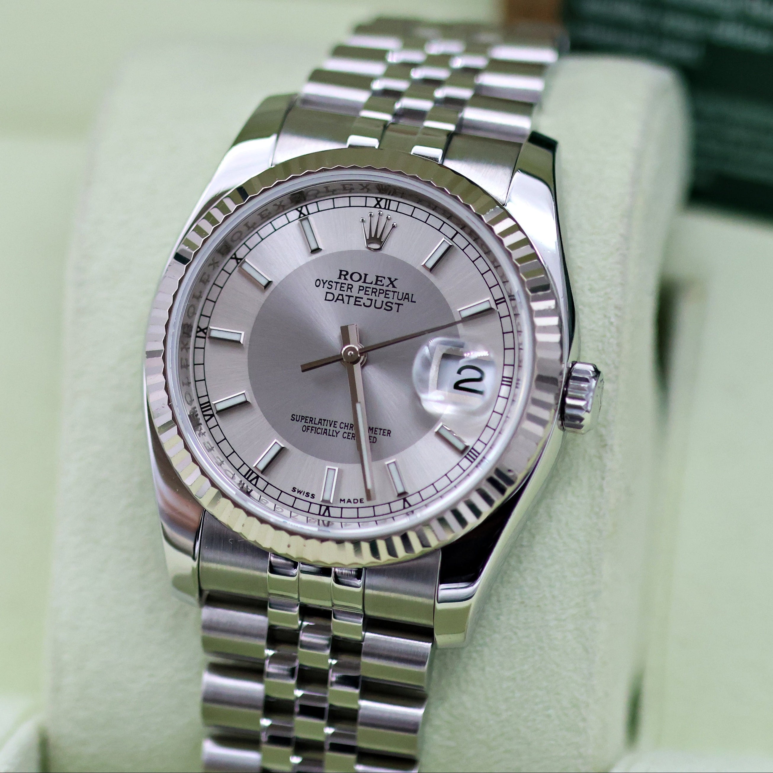 Rolex Datejust ref. 116234 Tuxedo (Silver/Grey) Dial - Jubilee - Full Set