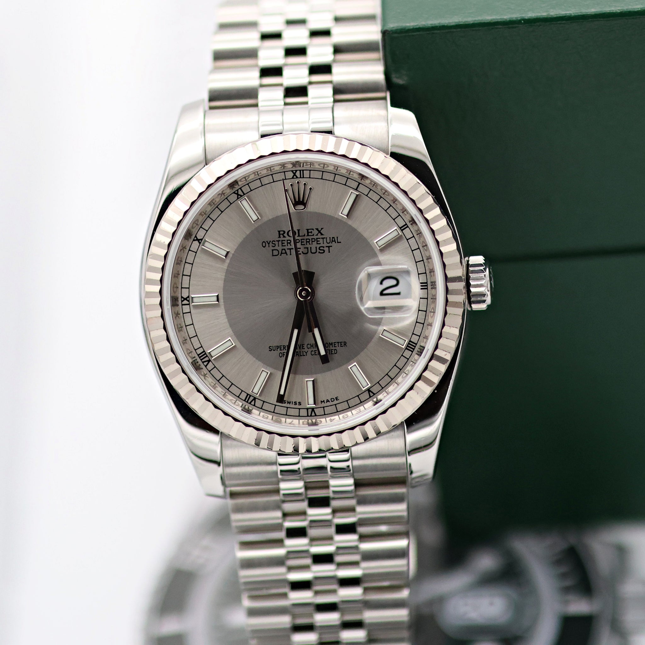 Buy Watch Rolex Datejust ref. 116234 Tuxedo Silver / Grey Dial