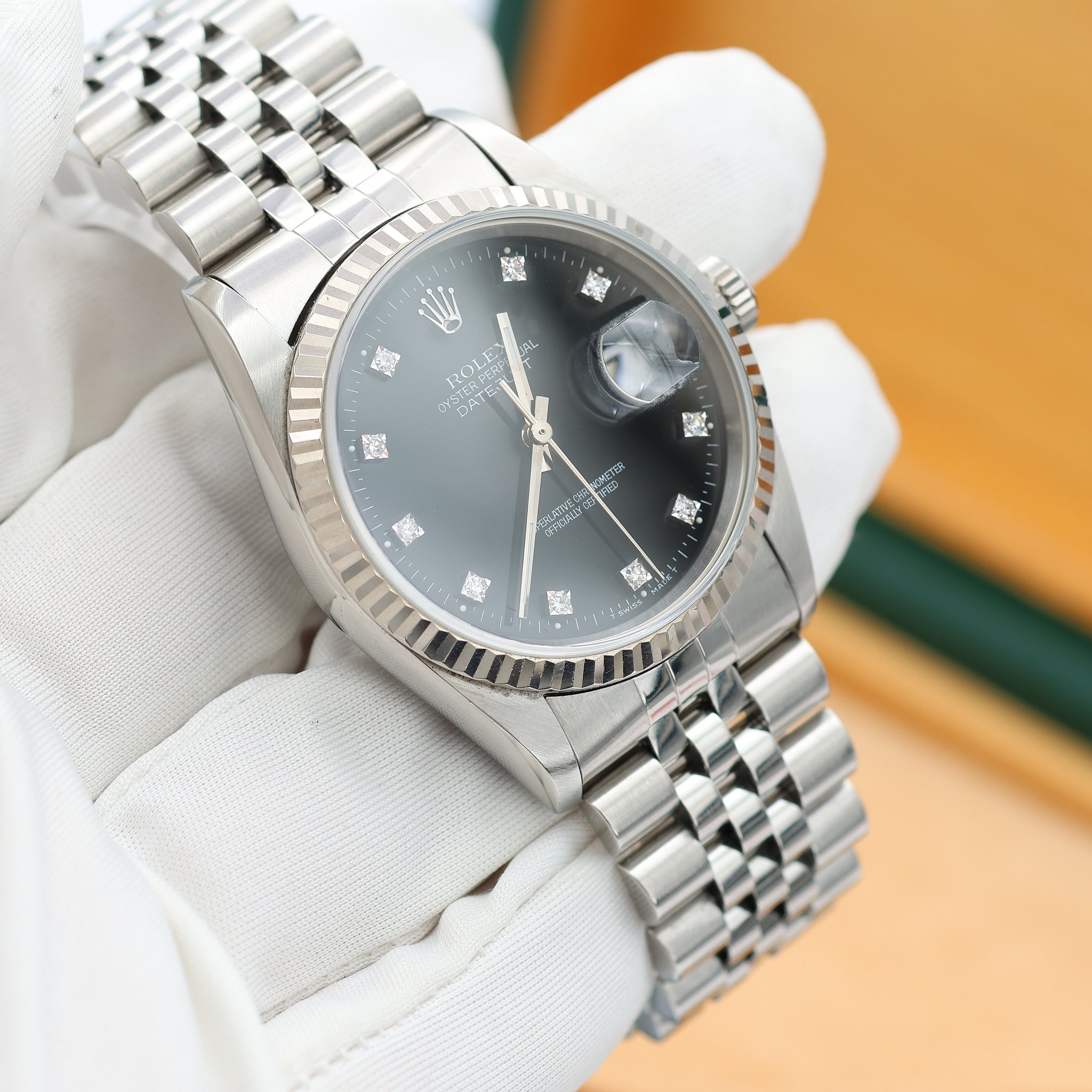 お気にいる Datejust Rolex Online Buy 16234 Dial Diamonds Black with 時計