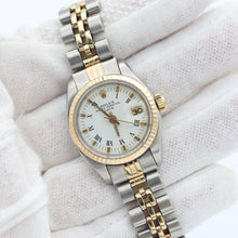 Załaduj obraz do przeglądarki galerii, Rolex Lady-Datejust ref. 6917 Steel and Gold White Roman Dial Jubilee Bracelet
