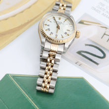 Załaduj obraz do przeglądarki galerii, Rolex Lady-Datejust ref. 6917 Steel and Gold White Roman Dial Jubilee Bracelet

