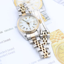 Załaduj obraz do przeglądarki galerii, Rolex Lady-Datejust ref. 6917 Steel and Gold White Roman Dial Jubilee Bracelet
