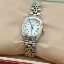 Załaduj obraz do przeglądarki galerii, Rolex Lady-Datejust ref. 6917 Steel and Gold White Roman Dial Jubilee Bracelet

