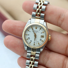 Załaduj obraz do przeglądarki galerii, Rolex Lady-Datejust ref. 6917 Steel and Gold White Roman Dial Jubilee Bracelet

