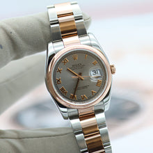 Carica l'immagine nel visualizzatore di Gallery, ON SALE: Rolex Datejust ref. 116201 Grey Roman Dial - Oyster bracelet
