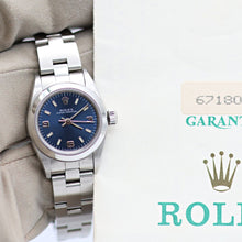 Charger l'image dans la galerie, Rolex Oyster Perpetual ref. 67180 - Blue 3-6-9 Dial - Oyster Bracelet - Full Set
