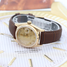 Załaduj obraz do przeglądarki galerii, Rolex Day-Date ref. 18038 Champagne Roman Dial - Leather strap
