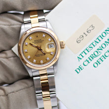 Load image into Gallery viewer, Rolex Datejust Lady ref. 69163 - Oyster Bracelet - Champagne Diamonds Dial - Full Set
