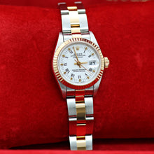 Bild in Galerie-Viewer laden, Rolex Datejust Lady Ref. 69173 Stahl/Gold - weiße kleine römische Indizes Zifferblatt - Austernarmband
