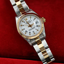 Bild in Galerie-Viewer laden, Rolex Datejust Lady Ref. 69173 Stahl/Gold - weiße kleine römische Indizes Zifferblatt - Austernarmband
