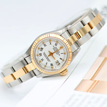 Bild in Galerie-Viewer laden, Rolex Datejust Lady Ref. 69173 Stahl/Gold - weiße kleine römische Indizes Zifferblatt - Austernarmband
