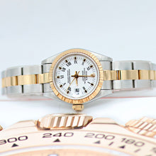 Bild in Galerie-Viewer laden, Rolex Datejust Lady Ref. 69173 Stahl/Gold - weiße kleine römische Indizes Zifferblatt - Austernarmband
