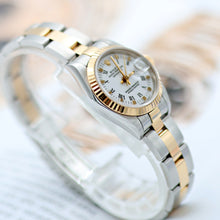 Bild in Galerie-Viewer laden, Rolex Datejust Lady Ref. 69173 Stahl/Gold - weiße kleine römische Indizes Zifferblatt - Austernarmband
