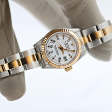 Bild in Galerie-Viewer laden, Rolex Datejust Lady Ref. 69173 Stahl/Gold - weiße kleine römische Indizes Zifferblatt - Austernarmband
