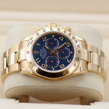 Carica l'immagine nel visualizzatore di Gallery, Rolex Daytona ref. 116528 - 18K Yellow Gold Blue Racing dial - Full Set
