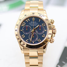 Carica l'immagine nel visualizzatore di Gallery, Rolex Daytona ref. 116528 - 18K Yellow Gold Blue Racing dial - Full Set
