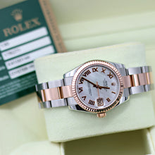 Bild in Galerie-Viewer laden, Rolex Datejust 31 ref. 178271 Silver Roman MOP Dial - Oyster - Full Set

