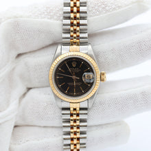 Załaduj obraz do przeglądarki galerii, Rolex Datejust Lady ref. 69173 - Black Circle Dial - Jubilee Bracelet
