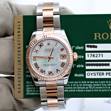Bild in Galerie-Viewer laden, Rolex Datejust 31 ref. 178271 Silver Roman MOP Dial - Oyster - Full Set
