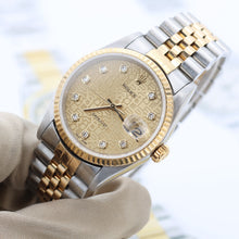 Charger l&#39;image dans la galerie, Datejust ref. 16233 - Champagne Computer Diamonds (Big) Dial Jubilee Bracelet - Full Set
