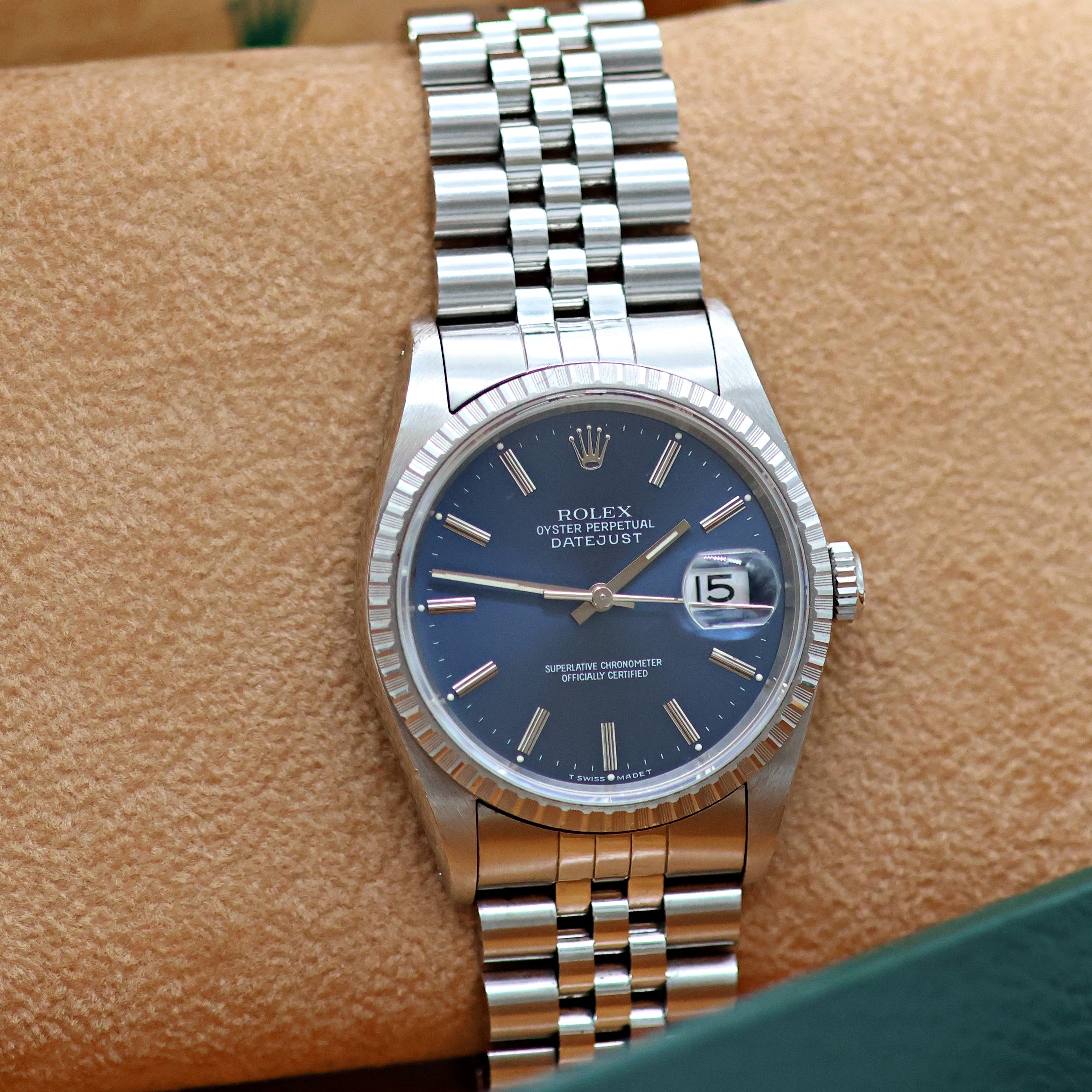 Rolex ref. 16220 Blue Dial Jubilee Bracelet - Full Set